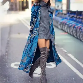 Новое поступление женского бархатного пальто с длинным рукавом: стильная верхняя одежда для осени/зимы