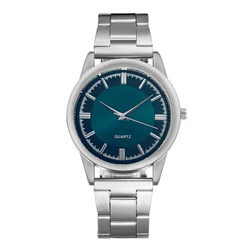 Модные Минималистичные часы с простым круглым ремешком из нержавеющей стали, Минималистичные часы с синим стеклянным циферблатом, Механические наручные часы Reloj Hombre