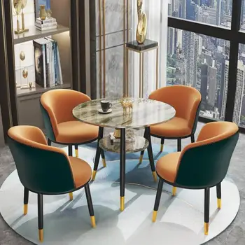 Легкая роскошная каменная доска, стол для переговоров для отдыха и сочетание стула для деловых переговоров в офисе продаж, стол для приема гостей и