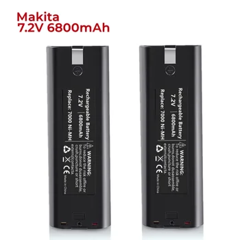 2Pack 7,2 V 6,8 Ah Ni-Mh-Batterie Kompatibel mit Makita 7000 7002 7033 191679-9 632002-4 632003-2 6010D 6172D Akku-werkzeug